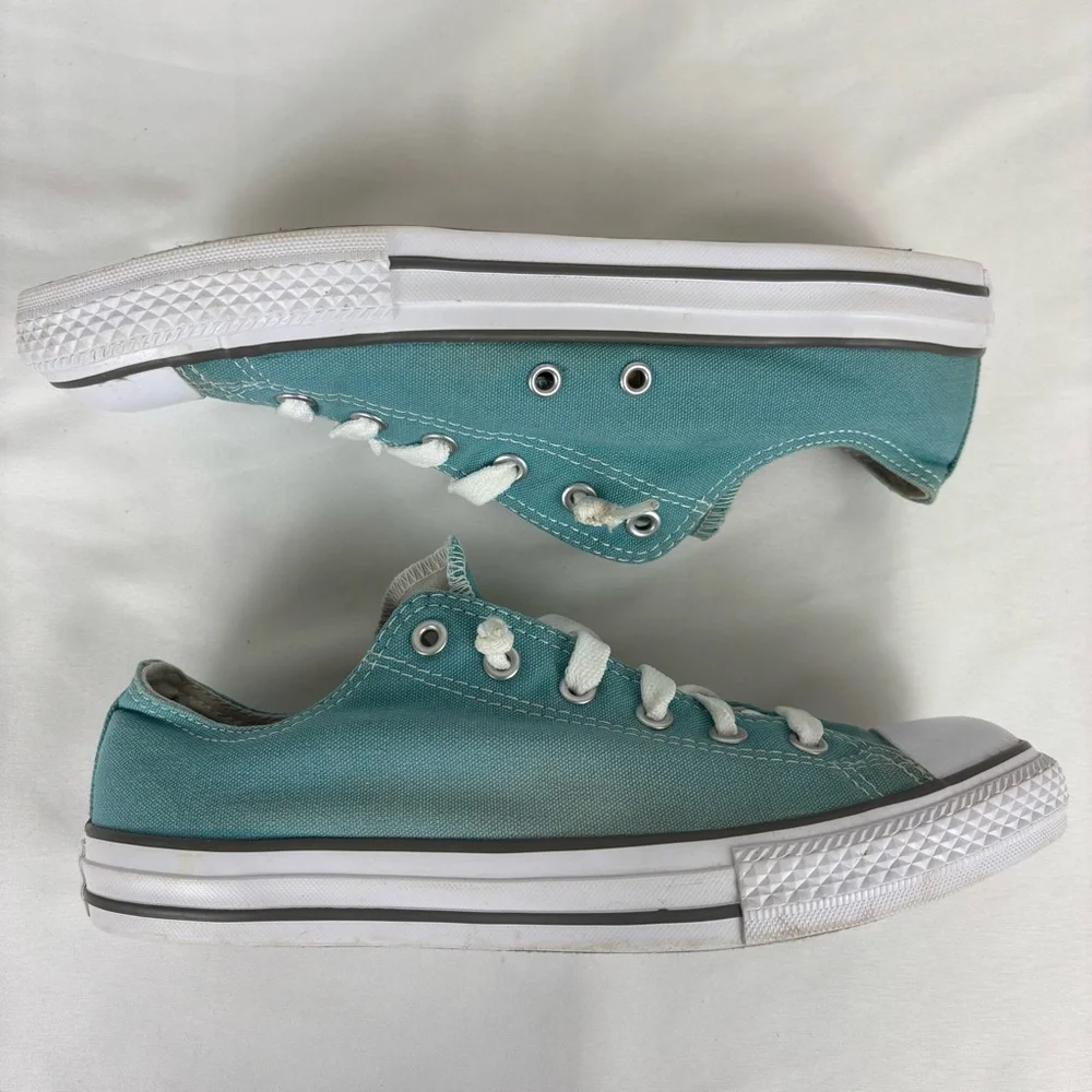 Converse All Star Sneakers Low-Top Stylish Lace Up Casual Shoes Teal Size 5